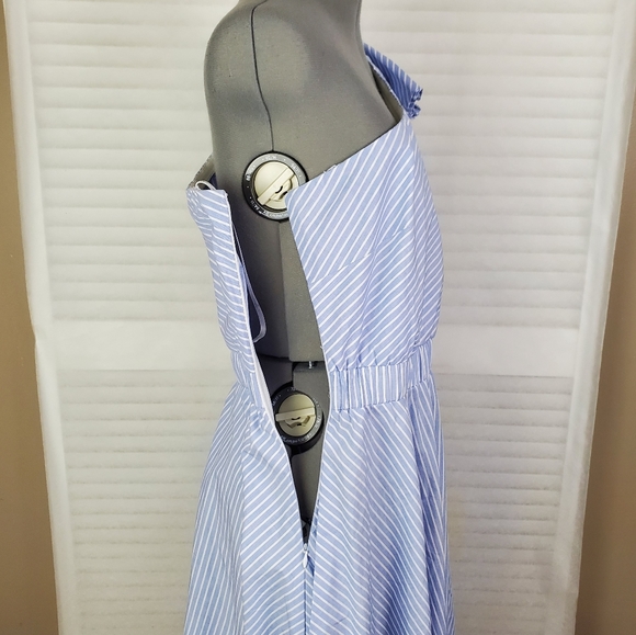 NWT Calvin Klein one shoulder stripe midi dress 14 - Picture 8 of 11